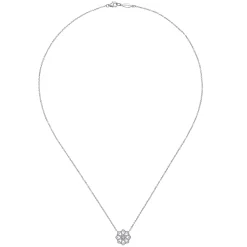 Outlet Gabriel & Co. 18 inch 925 Sterling Silver White Sapphire Filigree Pendant Necklace