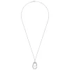 Hot Gabriel & Co. 24 Inch 925 Sterling Silver White Sapphire Layered Ovals Pendant Necklace