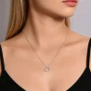 Best Gabriel & Co. 18 inch Tilted 14K White Gold Open Heart Diamond Pendant Necklace