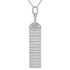 Outlet Gabriel & Co. 30 inch Vintage Inspired 18K White Gold Filigree and Diamond Tassel Pendant Necklace
