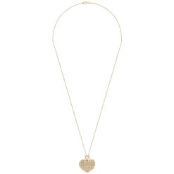Clearance Gabriel & Co. 24 inch Vintage Inspired 14K Yellow Gold Heart Shaped Filigree Diamond Locket Necklace