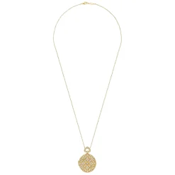 Discount Gabriel & Co. 24 inch Vintage Inspired 14K Yellow Gold Round Filigree Diamond Locket Necklace