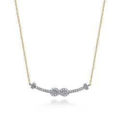 Clearance Gabriel & Co. Infinity - 14K White and Yellow Gold Bujukan Diamond Infinity Bar Necklace