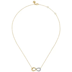 Outlet Gabriel & Co. Infinity - 14K White and Yellow Gold Diamond Infinity Necklace
