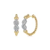 Outlet Gabriel & Co. Infinity - 14K White and Yellow Gold Bujukan Diamond Infinity Intricate Hoop Earrings