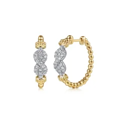 Outlet Gabriel & Co. Infinity - 14K White and Yellow Gold Bujukan Diamond Infinity Intricate Hoop Earrings