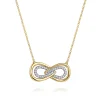 Sale Gabriel & Co. Infinity - 14K White and Yellow Gold Diamond Infinity Pendent Necklace