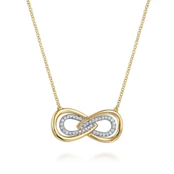 Sale Gabriel & Co. Infinity - 14K White and Yellow Gold Diamond Infinity Pendent Necklace
