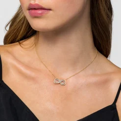 Sale Gabriel & Co. Infinity - 14K White and Yellow Gold Diamond Infinity Pendent Necklace