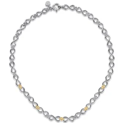 Gabriel & Co. Infinity - 14K Yellow Gold and 925 Sterling Silver Bujukan Infinity Link Chain Necklace