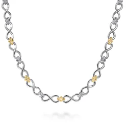 Gabriel & Co. Infinity - 14K Yellow Gold and 925 Sterling Silver Bujukan Infinity Link Chain Necklace