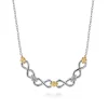 New Gabriel & Co. Infinity - 14K Yellow Gold and 925 Sterling Silver Bujukan Infinity Bar Necklace