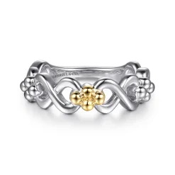 Outlet Gabriel & Co. Infinity - 14K Yellow Gold and 925 Sterling Silver Bujukan Infinity Ladie's Ring