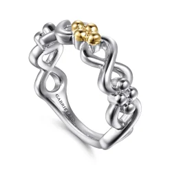 Outlet Gabriel & Co. Infinity - 14K Yellow Gold and 925 Sterling Silver Bujukan Infinity Ladie's Ring