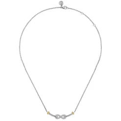 Online Gabriel & Co. Infinity - 14K Yellow Gold and 925 Sterling Silver Bujukan White Sapphire Infinity Bar Necklace