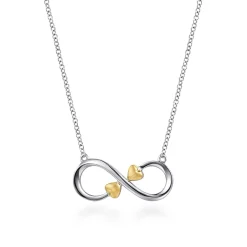 Discount Gabriel & Co. Infinity - 14K Yellow Gold and 925 Sterling Silver Infinity Heart Pendant Necklace