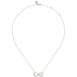Discount Gabriel & Co. Infinity - 14K Yellow Gold and 925 Sterling Silver Infinity Heart Pendant Necklace