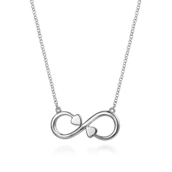 Discount Gabriel & Co. Infinity - 14K Yellow Gold and 925 Sterling Silver Infinity Heart Pendant Necklace