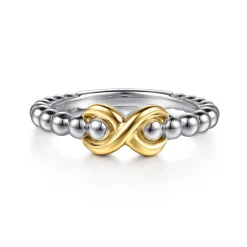 Online Gabriel & Co. Infinity - 14K Yellow Gold and 925 Sterling Silver Bujukan Infinity Ring
