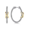 Sale Gabriel & Co. Infinity - 14K Yellow Gold and 925 Sterling Silver Bujukan Infinity Classic Hoop Earrings