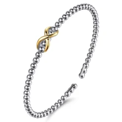 Gabriel & Co. Infinity - 14K Yellow Gold and 925 Sterling Silver Bujukan Infinity Cuff