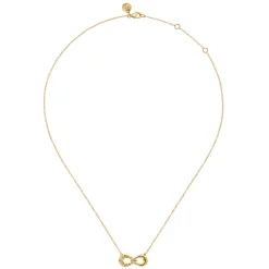 Outlet Gabriel & Co. Infinity - 14K Yellow Gold Diamond Cut Infinity Necklace