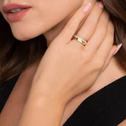 Online Gabriel & Co. Inspire - 14K Yellow Gold Beads Setting Diamond Anniversary Band - 0.3 ct