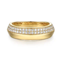 Online Gabriel & Co. Inspire - 14K Yellow Gold Beads Setting Diamond Anniversary Band - 0.3 ct