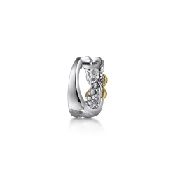 Online Gabriel & Co. Intricate Hoop Earrings 14K Yellow Gold and 925 Sterling Silver 15mm Bujukan