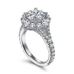 Outlet Gabriel & Co. Iolana - Platinum Fancy Halo Round Diamond Engagement Ring