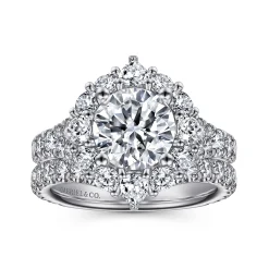 Outlet Gabriel & Co. Iolana - Platinum Fancy Halo Round Diamond Engagement Ring