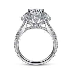 Outlet Gabriel & Co. Iolana - Platinum Fancy Halo Round Diamond Engagement Ring