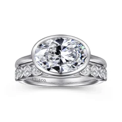Online Gabriel & Co. Irene - 14K White Gold East West Bezel Set Diamond Engagement Ring