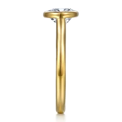 Clearance Gabriel & Co. Irene - 14K Yellow Gold East West Bezel Set Oval Diamond Engagement Ring