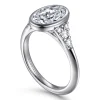 Sale Gabriel & Co. Iryna - 14K White Gold Bezel Set Oval Diamond Engagement Ring