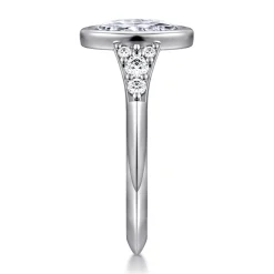 Sale Gabriel & Co. Iryna - 14K White Gold Bezel Set Oval Diamond Engagement Ring