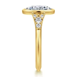 Discount Gabriel & Co. Iryna - 14K Yellow Gold Bezel Set Oval Diamond Engagement Ring
