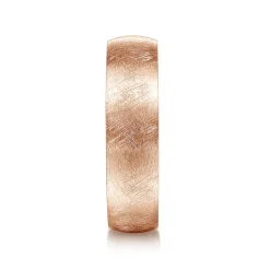 Gabriel & Co. Isaac - 14K Rose Gold 6mm - Men's Wedding Band in Diamond Brush Finish