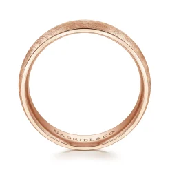 Gabriel & Co. Isaac - 14K Rose Gold 6mm - Men's Wedding Band in Diamond Brush Finish