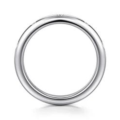Discount Gabriel & Co. Isolda - 14K White Gold Flush Set 5 Stone Diamond Anniversary Band - 0.12 ct