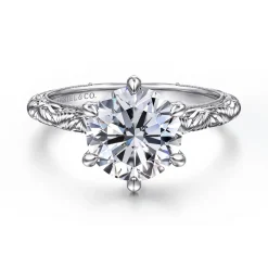 Sale Gabriel & Co. Isolde - 14K White Gold Round Solitaire Diamond Engagement Ring