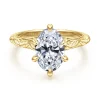 Best Gabriel & Co. Isolde - 14K Yellow Gold Oval Solitaire Diamond Engagement Ring
