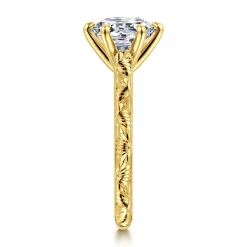 Clearance Gabriel & Co. Isolde - 14K Yellow Gold Round Solitaire Diamond Engagement Ring