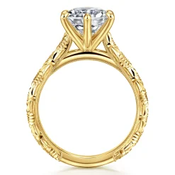 Clearance Gabriel & Co. Isolde - 14K Yellow Gold Round Solitaire Diamond Engagement Ring