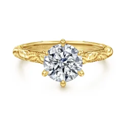 Online Gabriel & Co. Isolde - 14K Yellow Gold Round Solitaire Diamond Engagement Ring