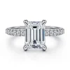 Sale Gabriel & Co. Ivonne - 14K White Gold Emerald Cut Hidden Halo Diamond Engagement Ring