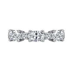 Discount Gabriel & Co. Izabelle - 14K White Gold Oval and Round Diamond Anniversary Band - 1.33 ct