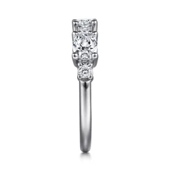 Discount Gabriel & Co. Izabelle - 14K White Gold Oval and Round Diamond Anniversary Band - 1.33 ct