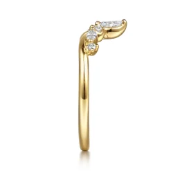 Discount Gabriel & Co. Jackson - 14K Yellow Gold Prong Set Marquise and Round Diamond Anniversary Band - 0.25 ct