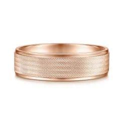 Hot Gabriel & Co. Jacob - 14K Rose Gold 6mm - Men's Wedding Band in Brushed Finish